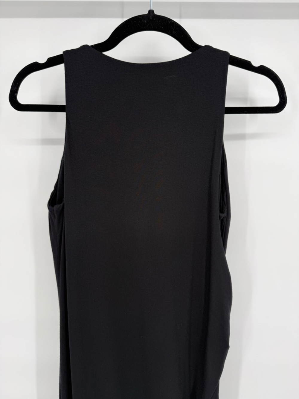 Halara Bodycon Midi Little Black Dress Ruched Side Stretch Minimalist Sexy Beach - Picture 8 of 13